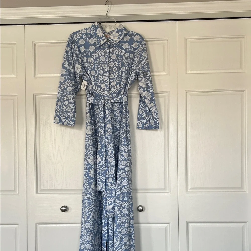Blue & White Floral Maxi Dress by Beyond by Vera - Picture 2 of 12
